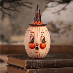 Bethany Lowe Johanna Parker Gourdy White-O-Ween Halloween Pumpkin NEW